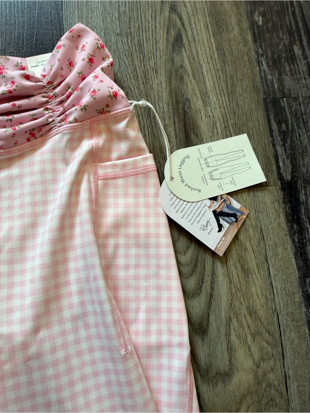 NWT Blogilates Pink Gingham High-Waist Pocket Leggings - Picture 5 of 6